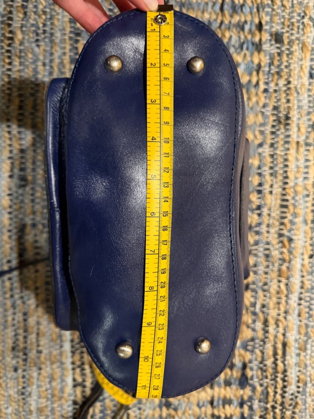 Patricia Nash Sabina Drawstring Bucket Bag Tooled Leather Patriotic Blue America - Picture 8 of 13